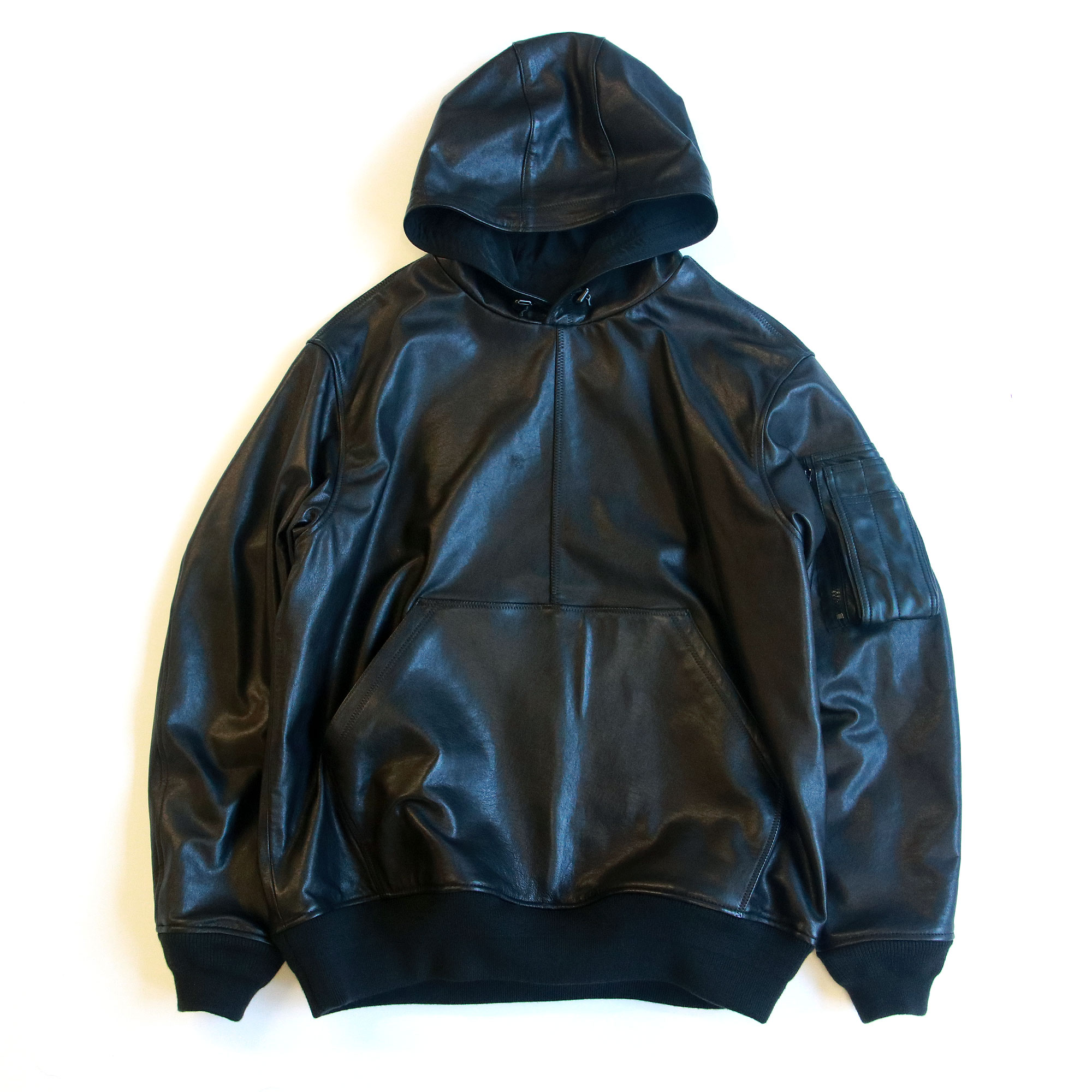 leather hoodie